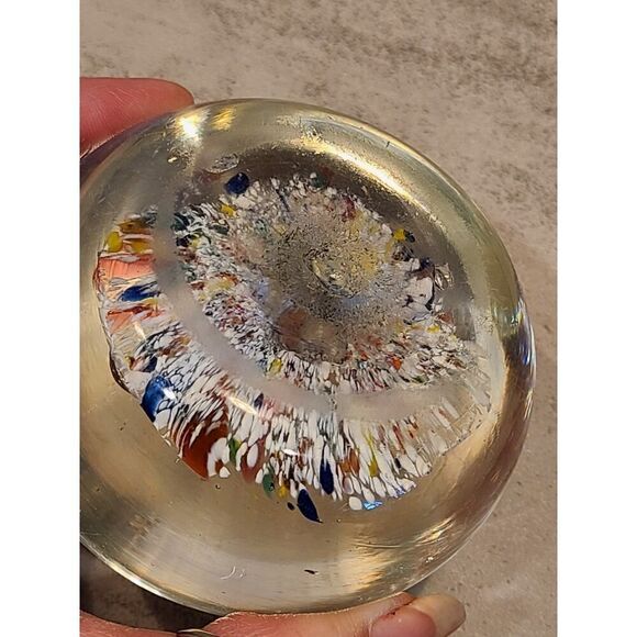 Vintage End of day Inspired Paperweight, Abstract Colorful 3" x 2" - Picture 6 of 6